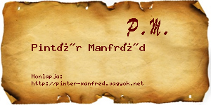 Pintér Manfréd névjegykártya